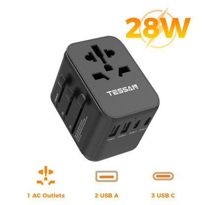 adaptador de viagem preto
