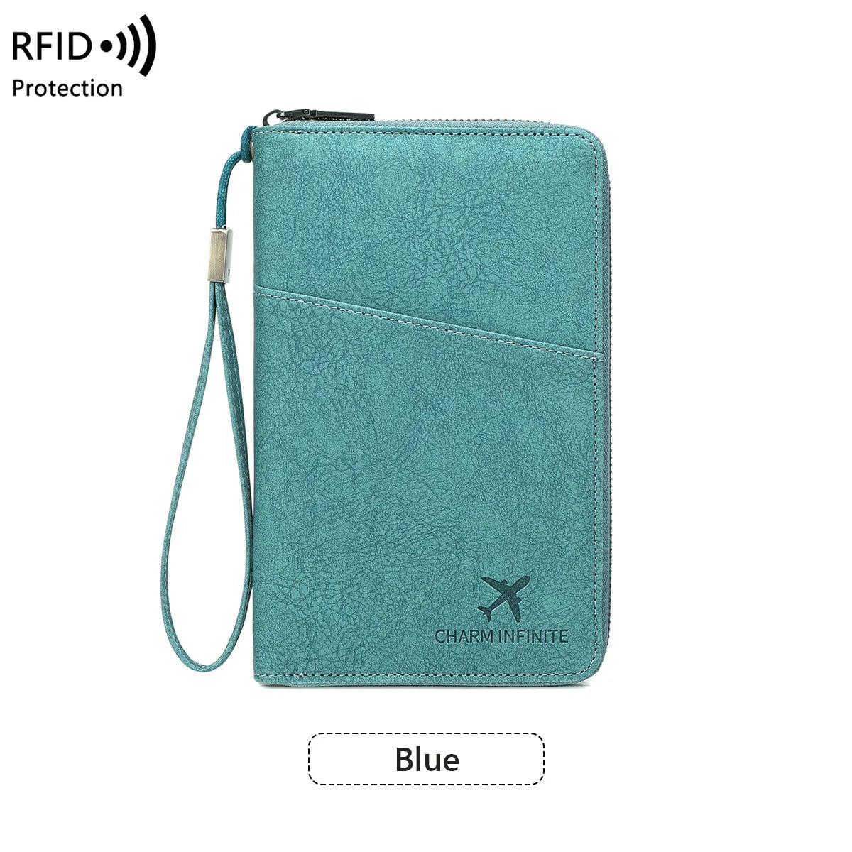 carteira passaporte com azul