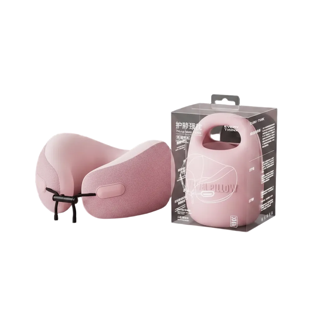 travesseiro de pescoço rosa