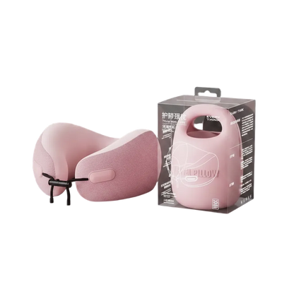 travesseiro de pescoço rosa