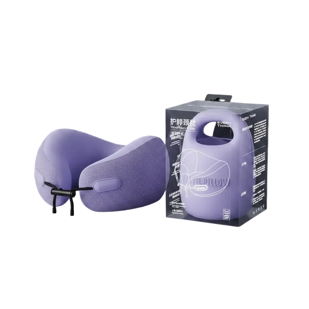 travesseiro de pescoço roxo